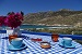 Coffee at the veranda, Captain's Home Kamares, Kamares, Sifnos, Cyclades, Greece