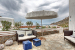 Outdoor lounge, Delfini, Kamares, Sifnos, Cyclades, Greece
