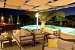Pool restaurant by night, Alexandros Hotel, Platy Yialos, Sifnos, Cyclades, Greece