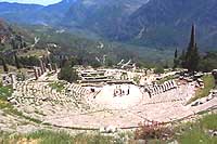 The ancient theater at archeological site of Delphi